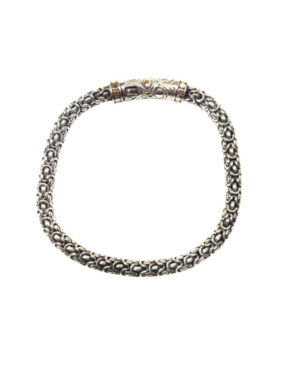 John Hardy Sterling 18K Yellow Gold Legends Naga Dragon Scale Bracelet  #25714